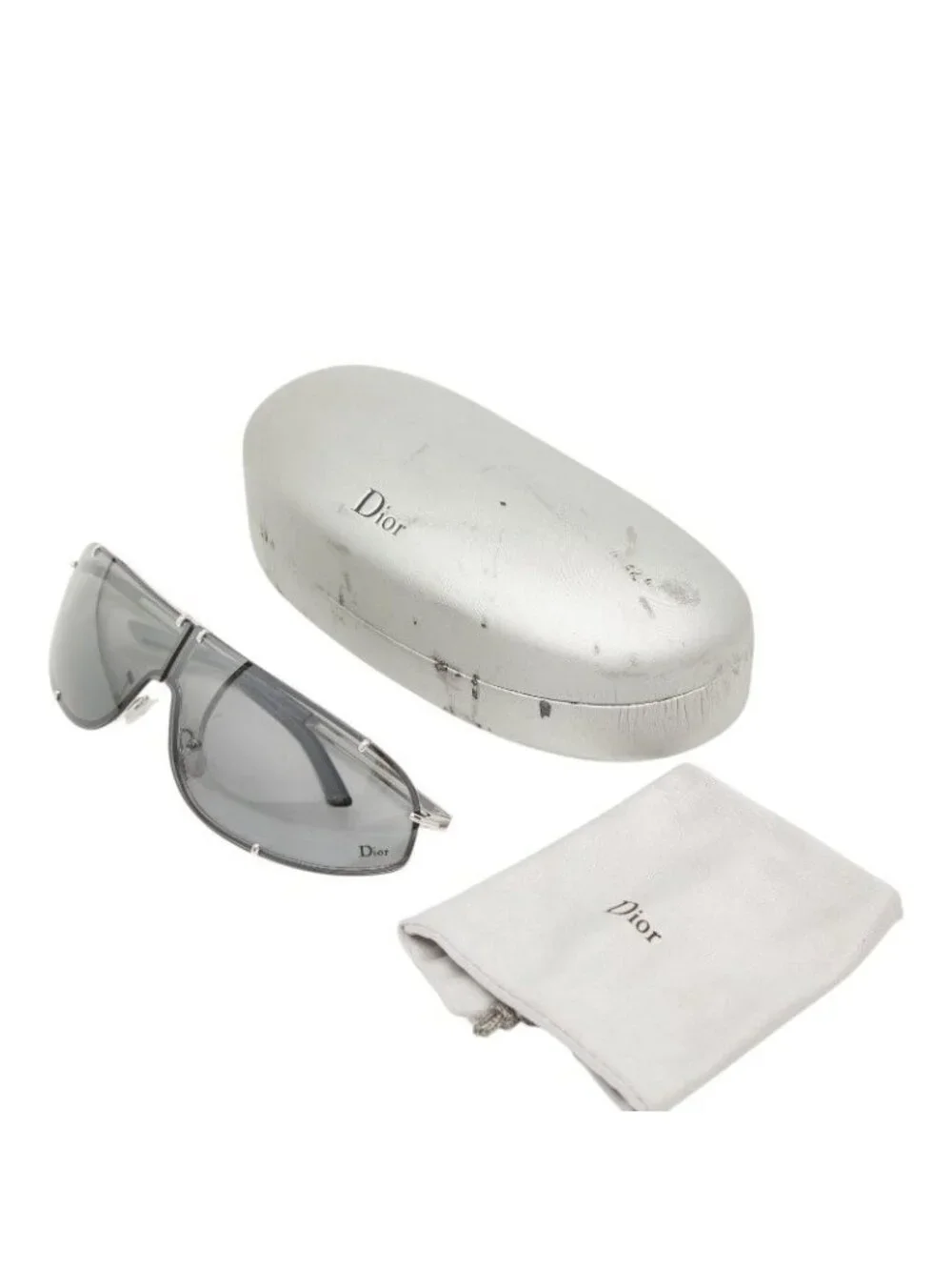 Dior Vintage Sunglasses Silver Acetate Metal Eyewear